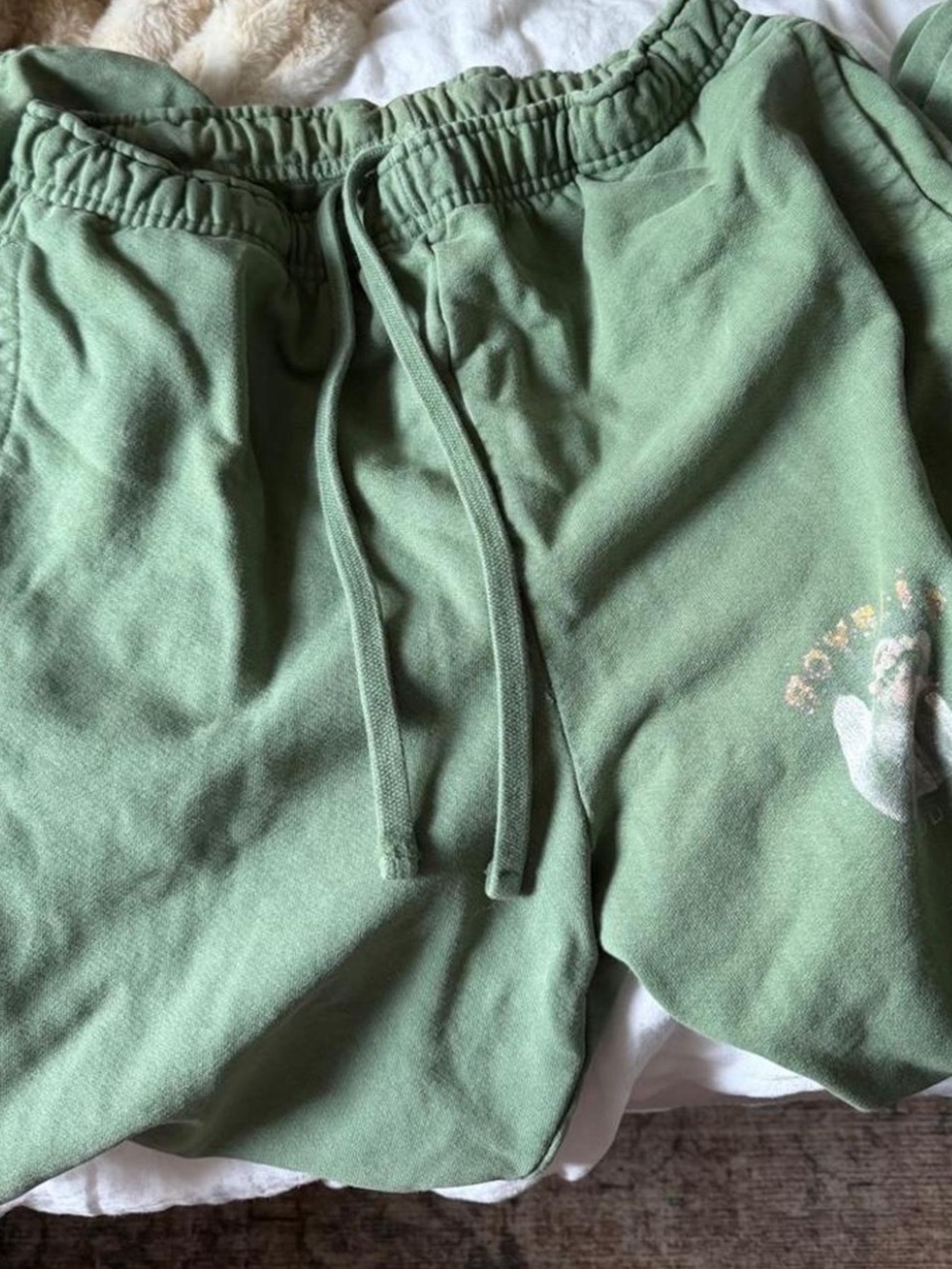 Boys Lie Sage Green Track Joggers with Drawstring